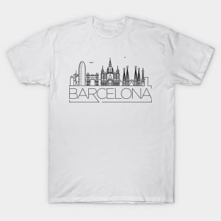 Barcelona Minimal Skyline T-Shirt